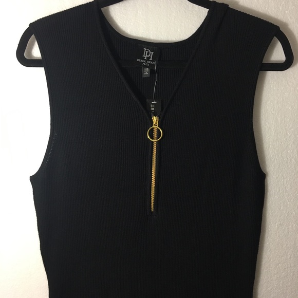 Plus Size Derek Heart Body Con Zip Sweater Dress - Picture 3 of 8